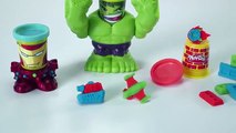 Play Doh CAN HEADS MARVEL Smashdown Hulk Featuring Iron Man, Spiderman, Venom, Captain Ame