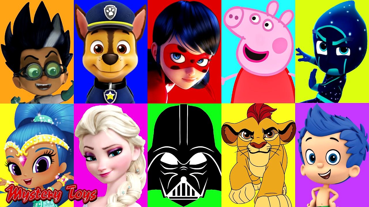 PJ Masks Game - Play Doh LEARN COLORS Paw Patrol, Bubble Guppies, Mickey Mouse, Miraculous