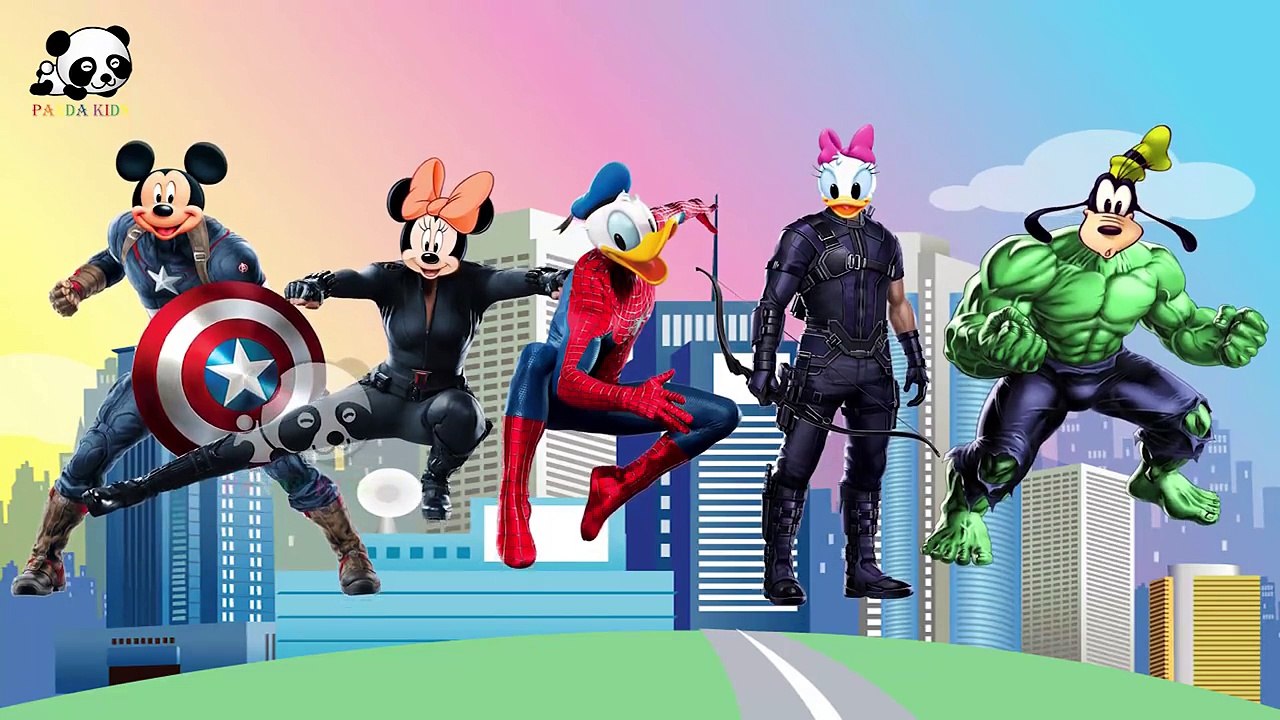Америка капитан Семья палец килектор Дети микки мышь панда песни человек-паук