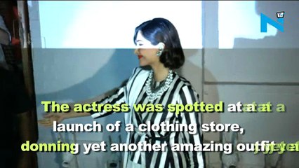 Yay or Nay- Sonam Kapoor in a striped blouse and white saree