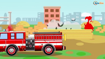 LEARN COLORS with Vehicles for kids - The Yellow Bulldozer - Cars & Trucks Cartoons