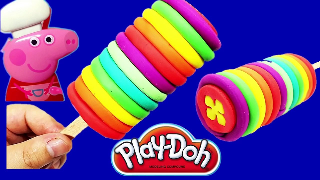 Пеппа свинья Дети Игрушки играть доч Создание Радуга мороженое играть тесто Дети