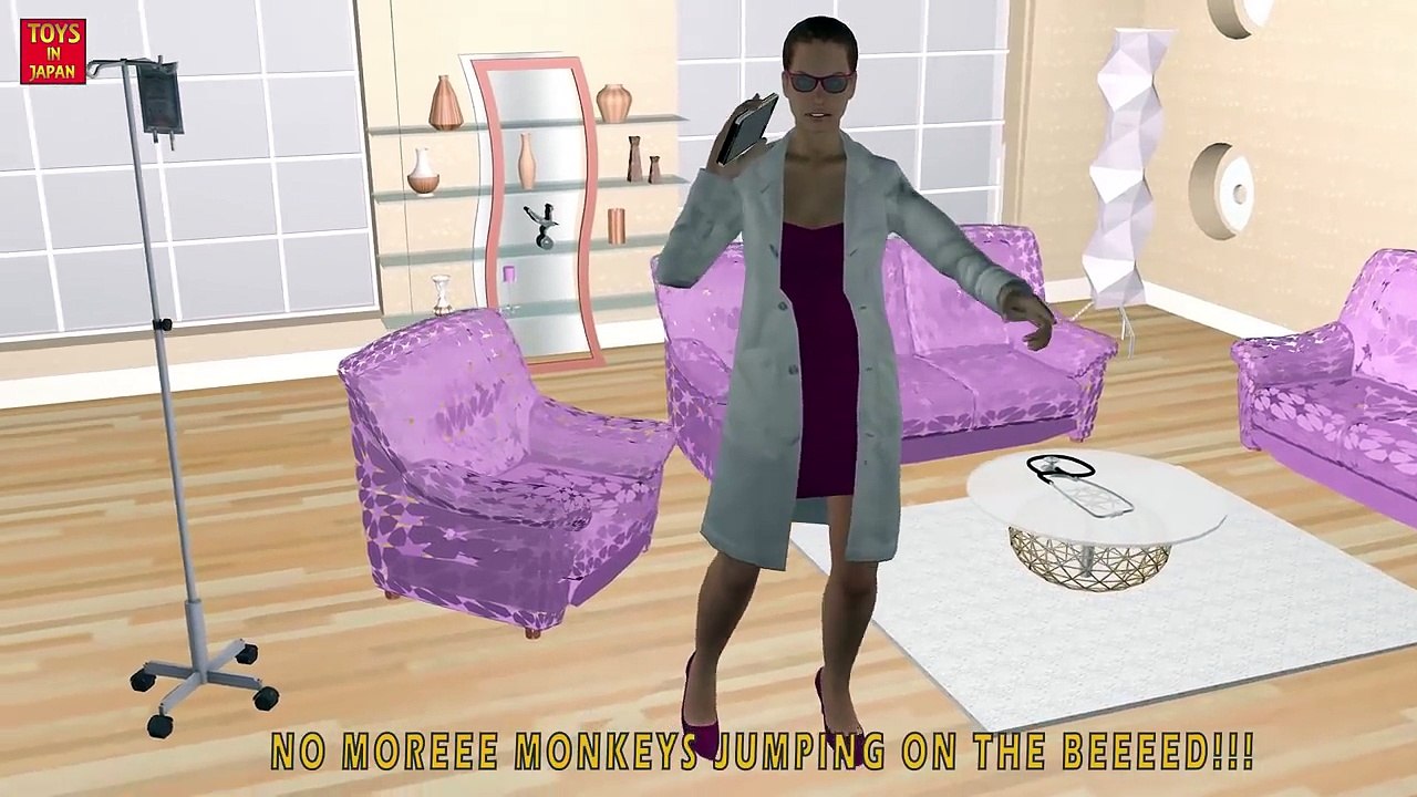 5 Little PEPPA PIG RED HULK Jumping On The Bed | RAP | Nursery Rhymes for Children | 3D An