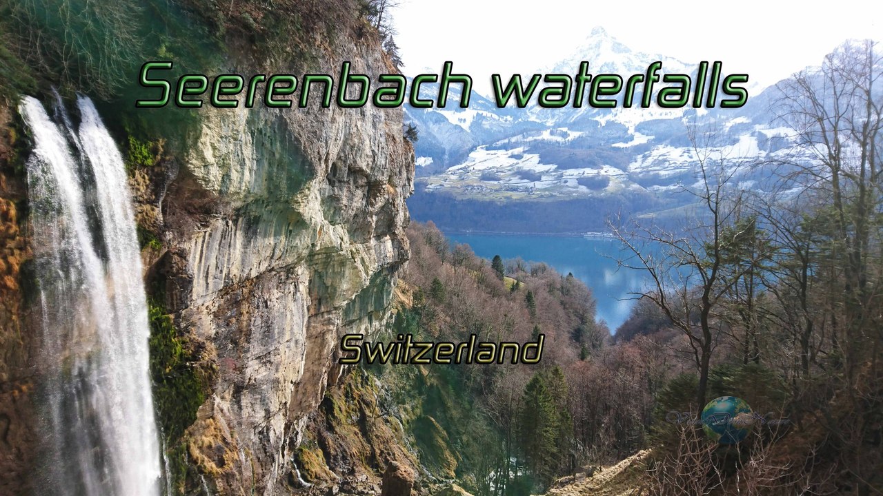 The highest waterfall in Switzerland. Walen Lake. La cascada más alta de Suiza. Walensee 4k. Dji Phantom