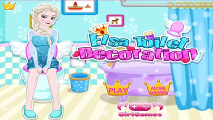 Disney Princess Elsa Toilet Decoration - Frozen Games for Girls