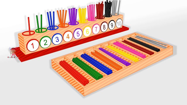 Learn Colors and Numbers 1 - 10 Wooden Sticks Educational Toy for Kids - Learning Videos for Kids