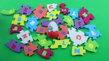 Fun ABC Alphabet Puzzle! Learn ABC alphabet puzzle to fish and Kinder surprise egg