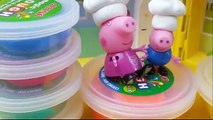 Cooking toys Peppa Pig breakfast play doh vs burger toy kitchen play set