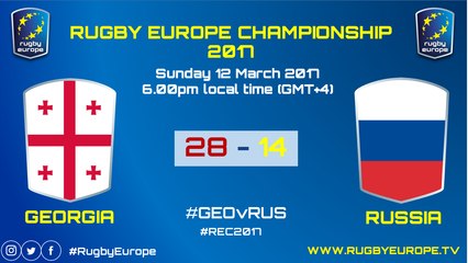 REPLAY GEORGIA / RUSSIA - RUGBY EUROPE CHAMPIONSHIP 2017