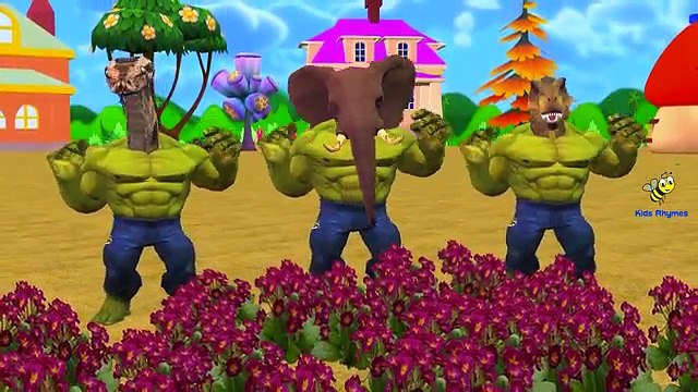 Colors Dinosaurs Gorilla Head Frozen Elsa Spiderman Hulk SuperHeroes Finger Family Nursery