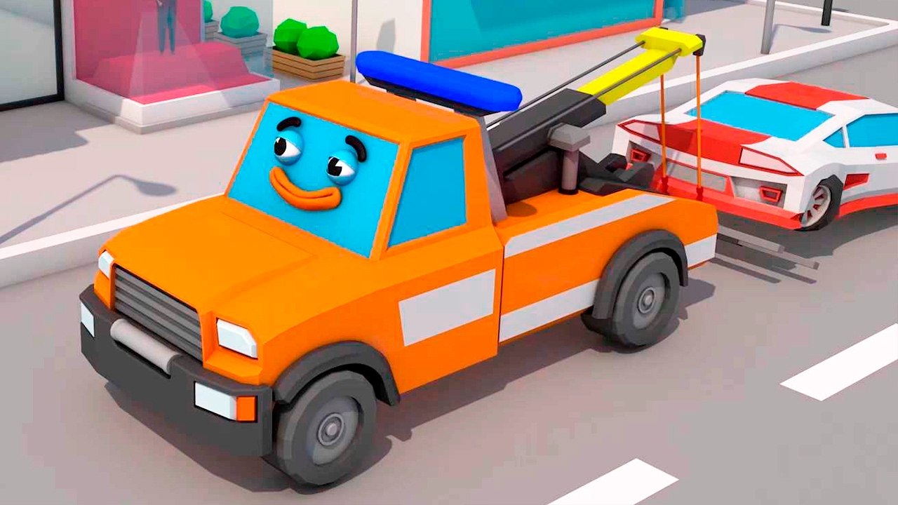 Video for children Learn The Tow Truck help Cartoon for kids & toddlers 3D Cars & Truck Stories