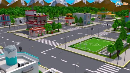 3D Çizgi Film | Polis arabası kaza yaptı | Trafik kurallarını öğrenin