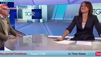 ضيف يفقد اعصابه ويقوم بتقبيل مذيعة بقوة على الهواء