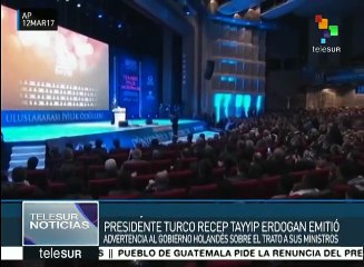 Presidente turco dice que Holanda pagará por el trato a sus ministros