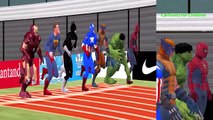 Spiderman Hulk Batman Ironman Captain America Cartoons For Children Horse Racing Videos