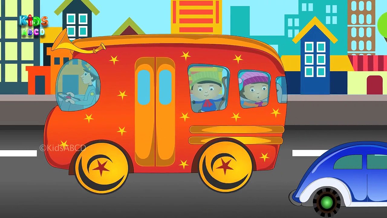 Wheels On The Bus Go Round And Round - 3D Animation Kids Songs | Nursery Rhymes for Child