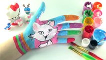 Learn Colors for Children Body Paint with Play Doh Hello Kitty & Finger Family Nursery Rhy
