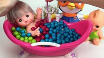 Learn Colors with Baby Doll Bath Time Mell Chan Baby Gumball Bathtime メルちゃん Baby Videos