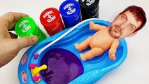 Плохая Кукла учим цвета со слизью слизь шпатлевка ванну изучение цветов для детей