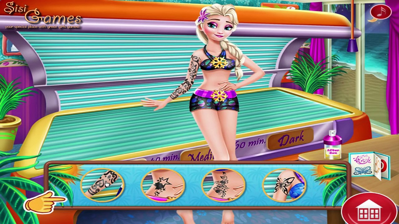 Frozen Elsa Solarium Tanning: Disney Princess Elsa Game Online for kids Girls