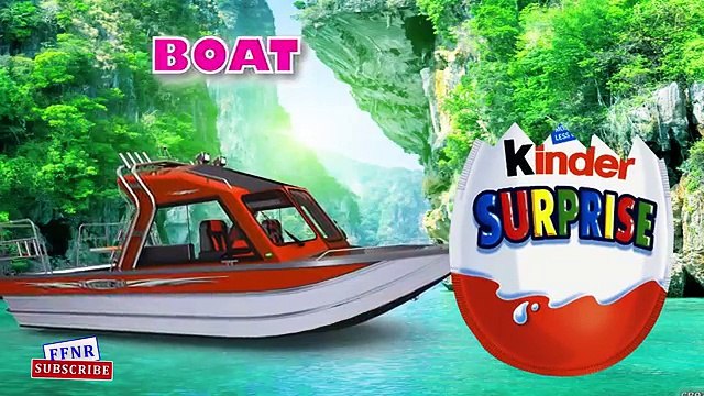 Kinder joy Surprise eggs Transport vehicles Names for Kids - Animals Finger Family Nursery
