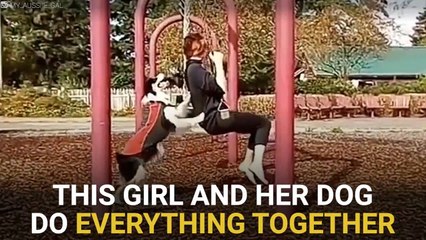 This Girl And Her Dog Do Everything Together | Good Team Work | Nice Act