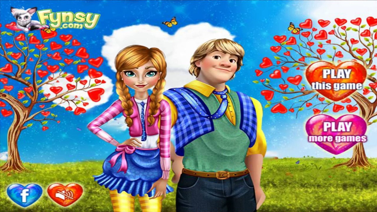 Анна и Кристофф милая поцелуи дисней замороженные игра для девушки