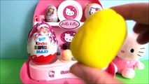 Toy Kitchen Hello Kitty Play Doh Surprise Eggs Kinder Maxi Surprise Unboxing and Baby Lear