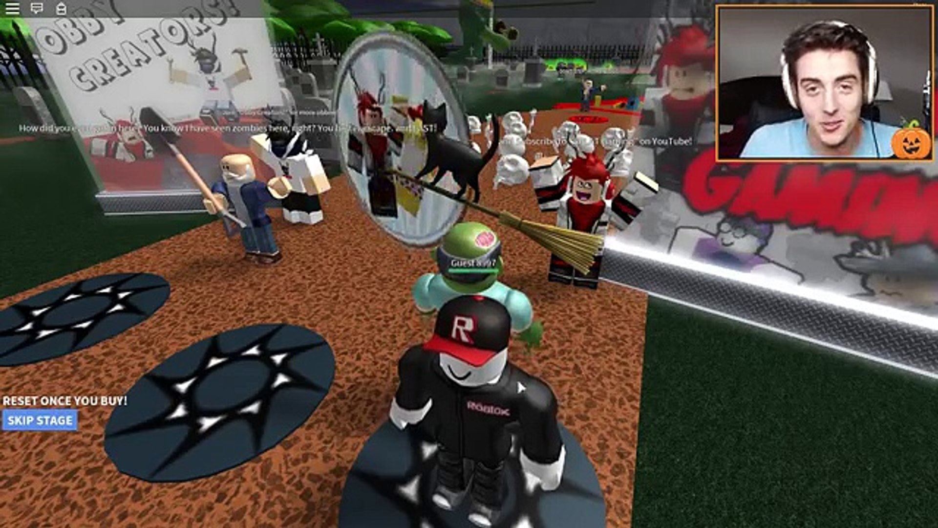 Roblox Adventures Escape The Haunted Cemetery Obby Attacked By Evil Zombies - denis daily roblox escape school obby