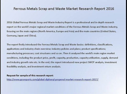 Ferrous Metals Scrap and Waste Market Research Report 2016