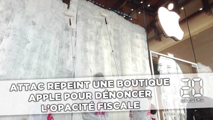 Attac repeint un magasin Apple pour dénoncer l’«opacité fiscale» des multinationales