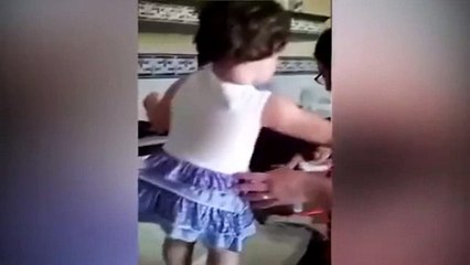 When you're upset off but never miss a photo opportunity - Watch hilarious video of a toddler