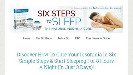 Cure Insomnia - Six Steps To Sleep