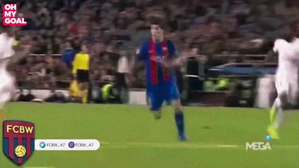 La faute dans la surface de Marquinhos sur Luis Suarez face au Barca !