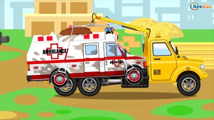 The Police Car with The Fire Truck | Cartoons for children | Emergency Vehicles Kids Cartoon
