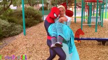 Superhero Compilation Frozen Elsa Breaks Her Arm w/ Spiderman Evil Twin Pink Spidergirl Tw