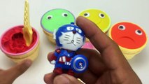 Learn Colors Play Dough Ice Cream Cups Surprise Toys Doraemon Collection - Creative for Ki