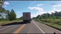 Internauta flagra caminhão realizando uma ultrapassagem perigosa