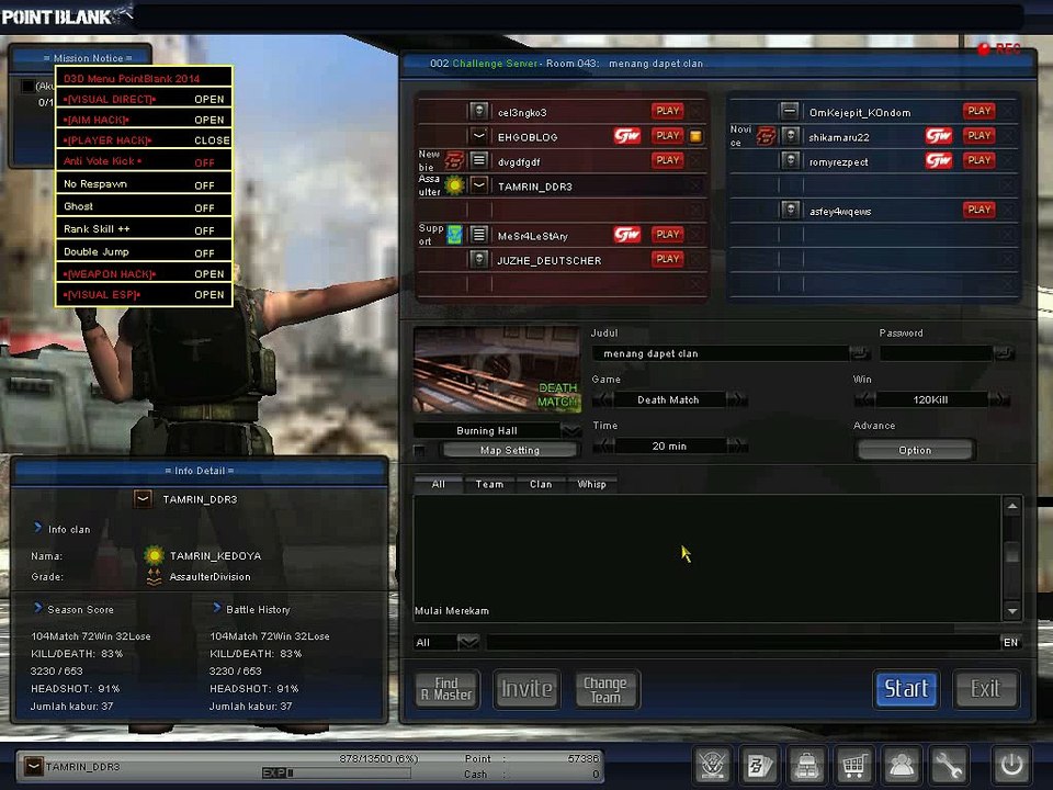 TAMRIN_DDR3 telah dikick karena vote kick