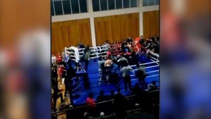 観客もヒートアップ！格闘技の試合が大乱闘に発展