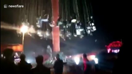 Flying chairs fall down injuring nine in north-central China