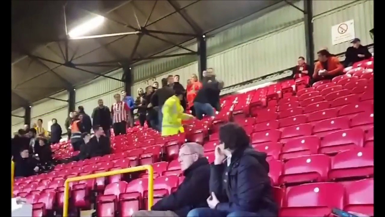 Leyton Orient - Accrington Stanley Hooligan Fight in away sector