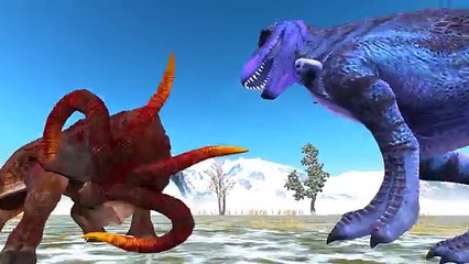 Color Dinosaurs Vs Mammoth Finger Family | Dinosaur Cartoons for Children | Dinosaur Fights