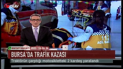 Bursa'da kaza: 2 kardeş yaralandı (Haber 13 03 2017)