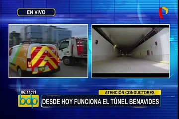 Atención conductores: amplían horario de traslado en túnel Benavides