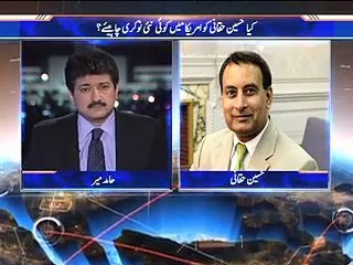 Hussain Haqqani Angry on Hamid Mir's Tough Questions