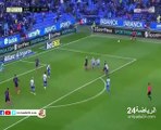.فيصل فجر يضيع هدف بطريقة غريبة امام مرمى برشلونة