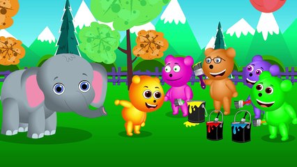 Mega Gummy bear Finger Family Nursery Rhymes Baby Balloon Song for Learning Colors with |T