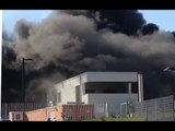 Scandicci (FI) - Incendio nel cantiere della nuova sede Croce Rossa (13.03.17)
