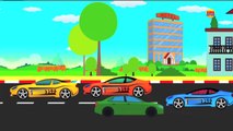 Police Car Chase with Racing Cars Cartoon for children & kids 3D Animation - Cars & Truck